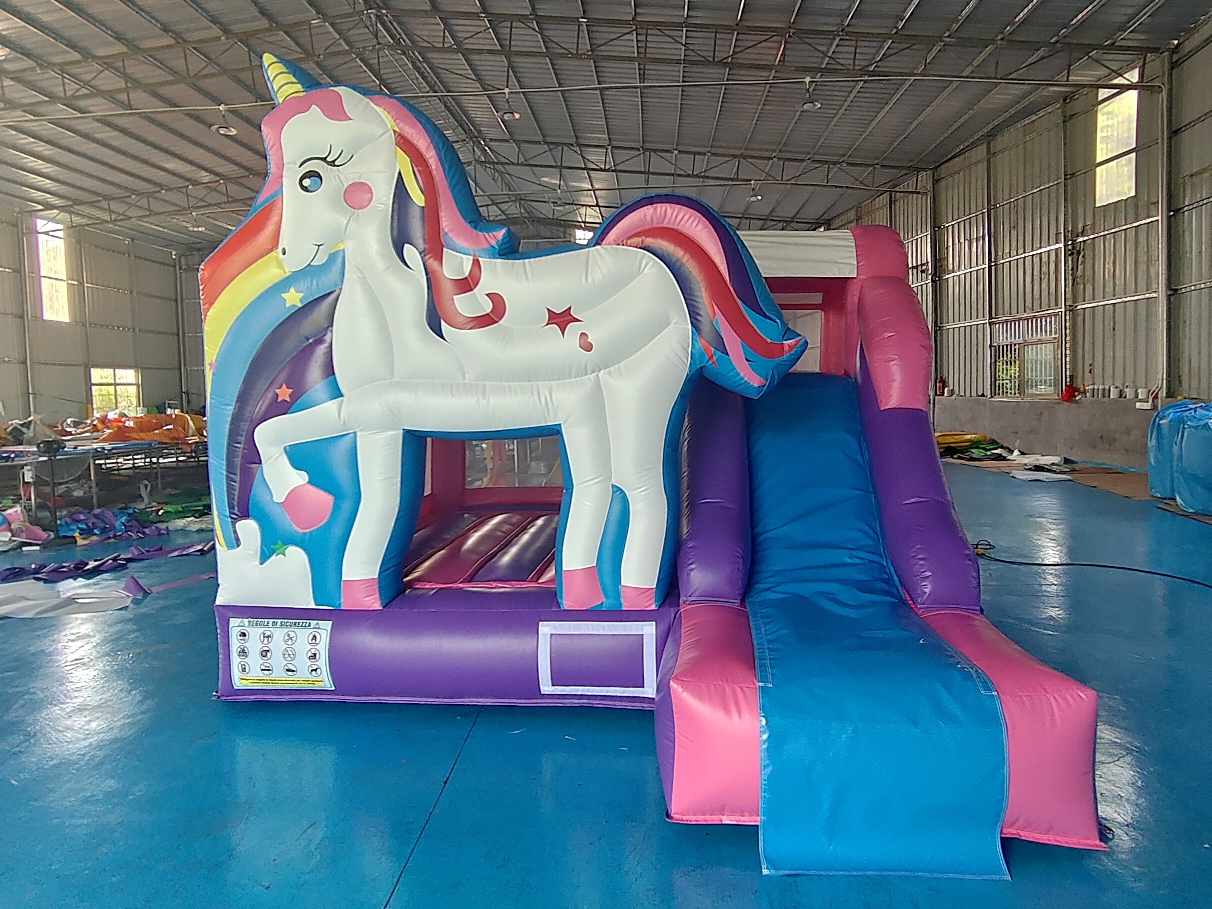 High Quality Inflatable Castle Unicorn Cartoon Inflatable Bounce House With Slide Jumping House For Kids