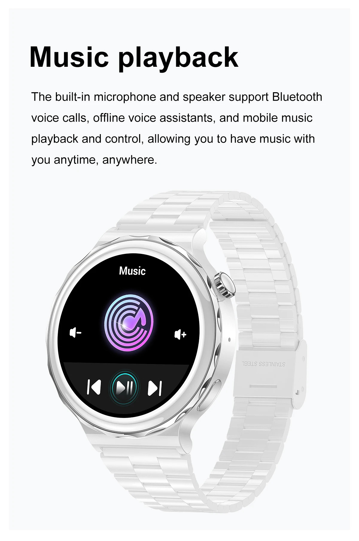 Full Color Round Amoled Display Bluetooth Ladies Smart Watch NFC BT5.0 Call 1.36" 390x390