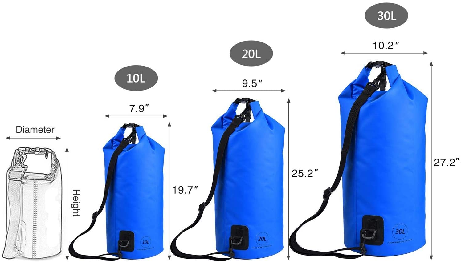 2L 5L 8L 15L 30L 40L Triathlon Accessories Waterproof Backpack Dry Bag
