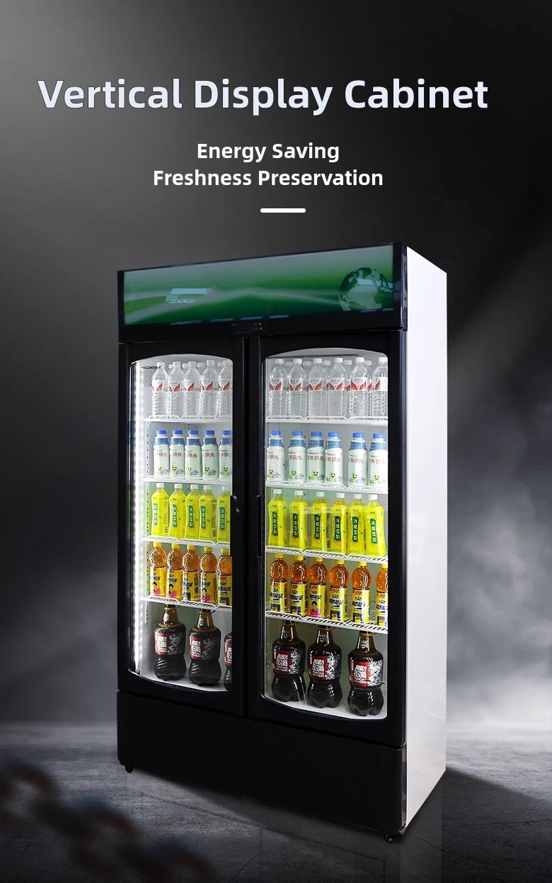 Vertical Glass Door Beverage Cooler Refrigerator Showcase with Digital Thermostat