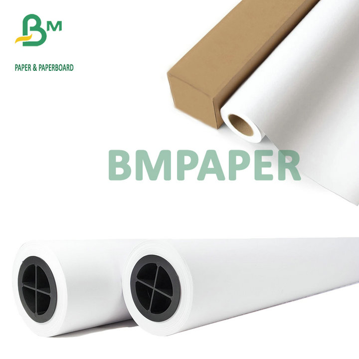 Premium Coated Color Bond 28# Matte Finish White Paper Roll 24''x150ft