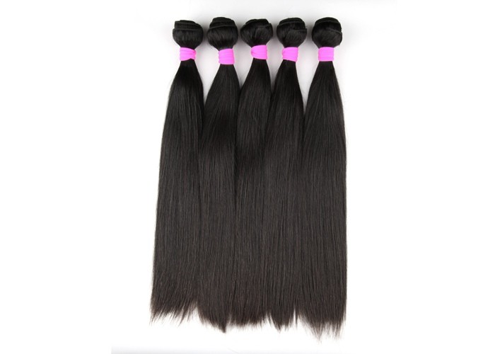 24'' Silky Straight 5A Virgin Brazilian Hair Natural Black Color No Tangle