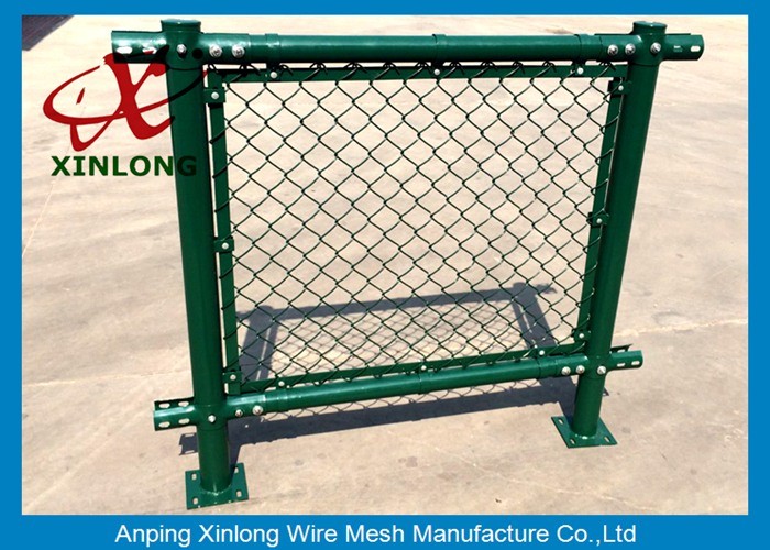 Decorative School Playground Galvanized Chain Link Wire Fence , Chain Wire Fencing