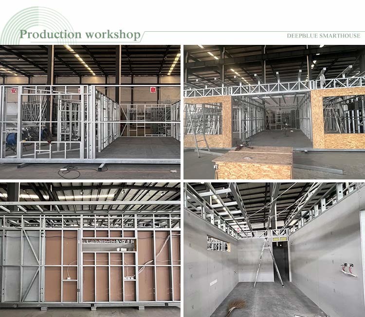 Light Steel Frame Prefabricated Houses Modular Bungalow Wooden Plastic Decorate Foldable Homes