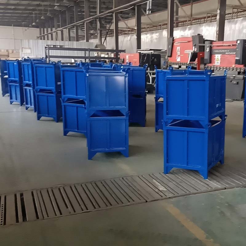 Industrial Warehouse Grid Metal Pallet Box With Foldable And Multiple Colors