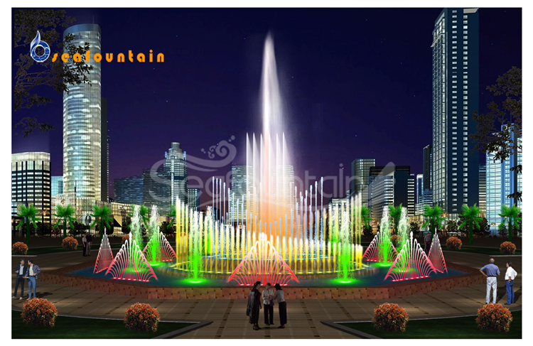 Changeable Lamps Musical Floating Fountain Stainless Outdoor