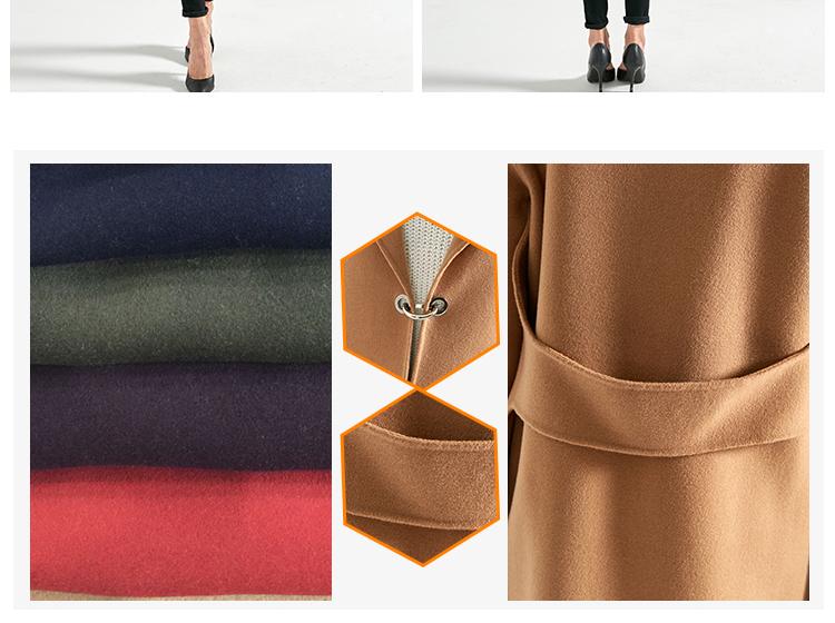 Formal Single Breasted Winter Camel Wool Coat For Ladies Fashion Style