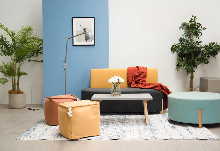 Contemporary Living room sofa Single Double color Card Seat Modern Sectional Couches
