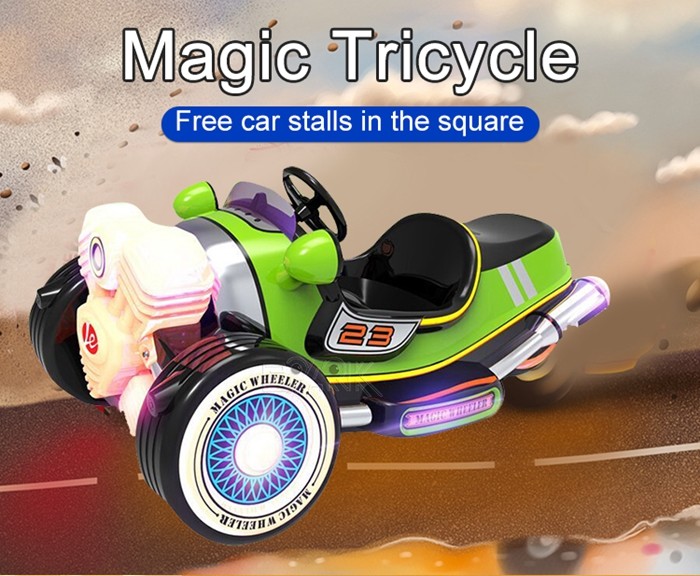 Outdoor Parent-Child Seat Magic Tricycle Battery Car Ride On Car Bumper Cars