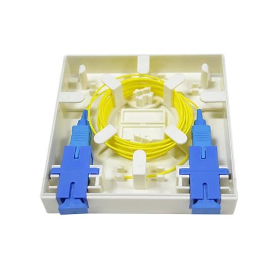 2 Ports ABS Material FTTH Wall Socket Fiber Optic Cable Junction Box