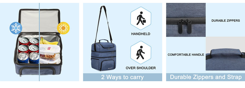 Leakproof Cooler Tote Bag Organizer with Adjustable Shoulder Strap for Adults