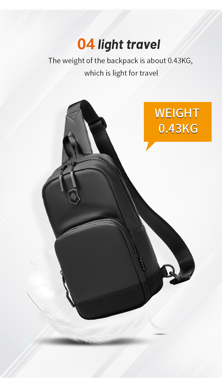 Waterproof Oxford Cloth Mens Shoulder Chest Sling Bag 19*10*34cm