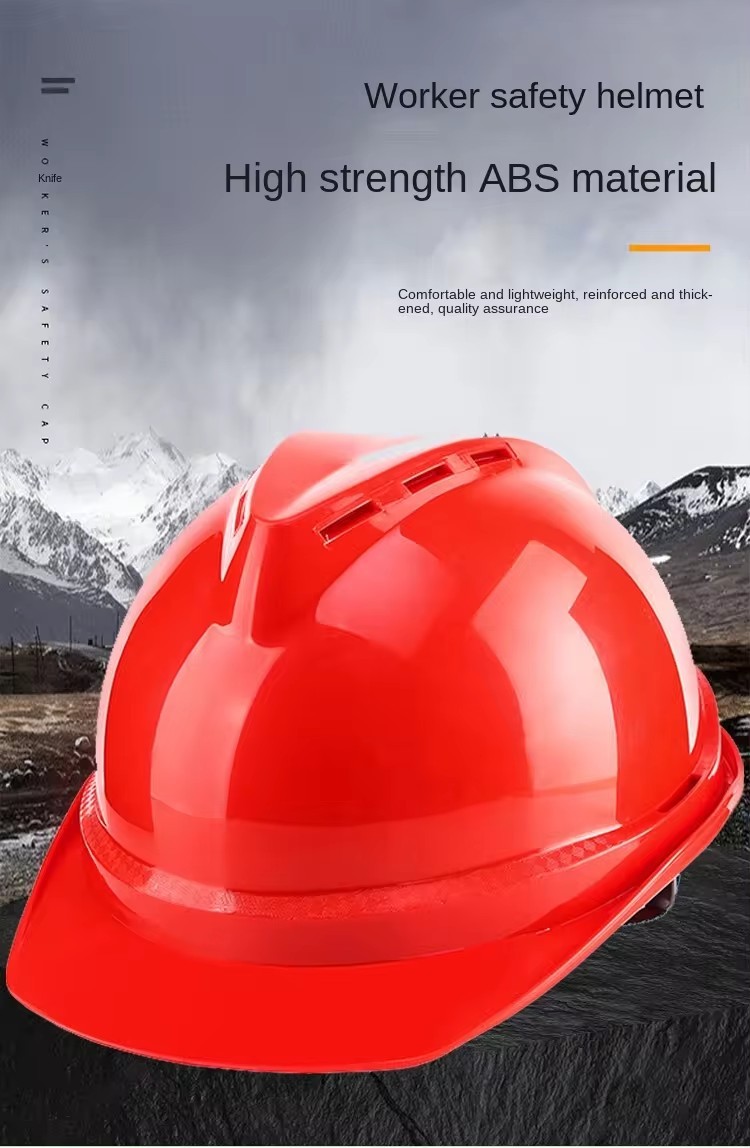 Safety Helmet V Shaped Breathable ABS Anti Smashing Breathable Construction Site Thickening Wholesale Customizable
