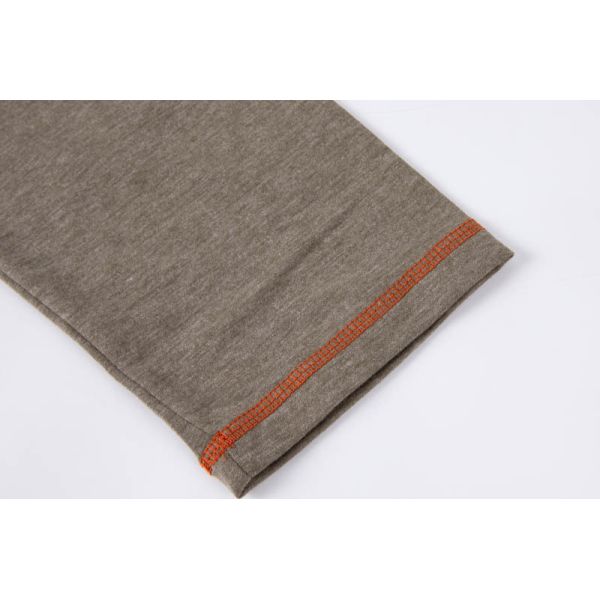 Men's Slub Cotton Blend Henley Top with Contrast Stitching and Relaxed Fit Long Sleeve Polo