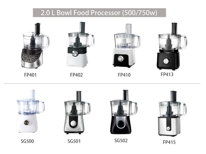 750W 2.0L FP415 Stainless steel compact food processor