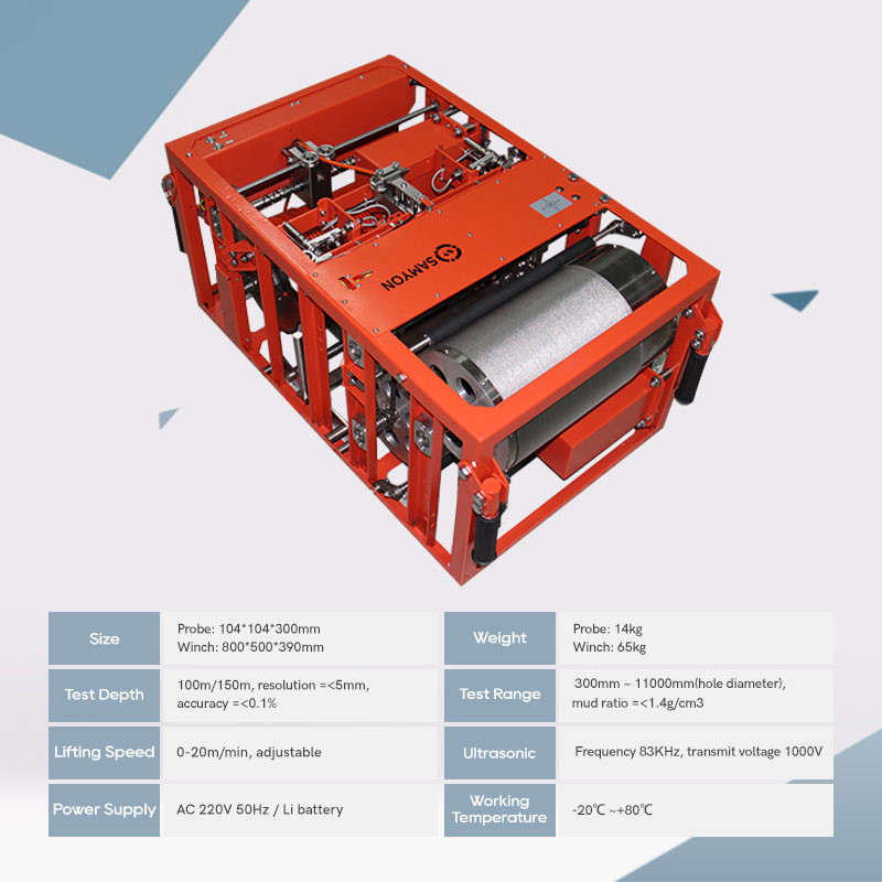 Dgj32/J 21 Standard Borehole Testing Equipment 50m Depth Ultrasonic Drill Hole Monitor