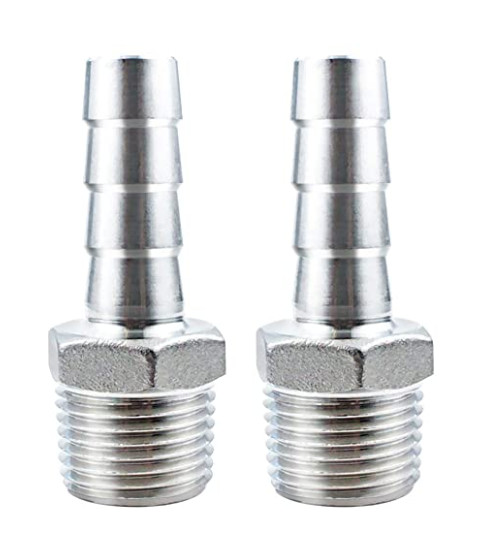 5/16" Hose Barb X 1/2" Male NPT Stainless Steel Pipe Fitting