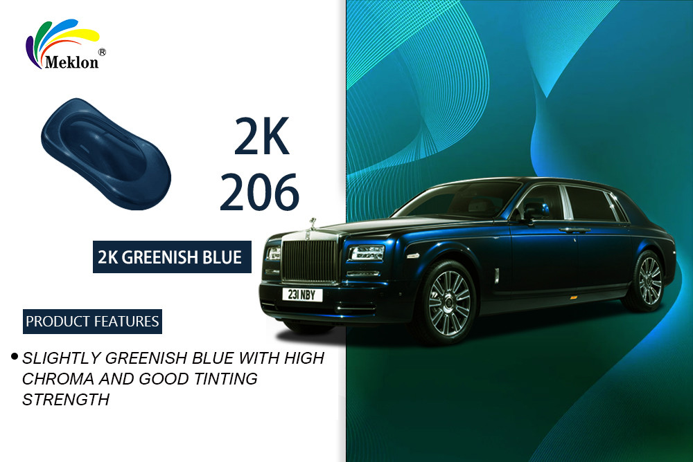 Glossy Top Coat Greenish Blue Car Paint Multifunctional Durable
