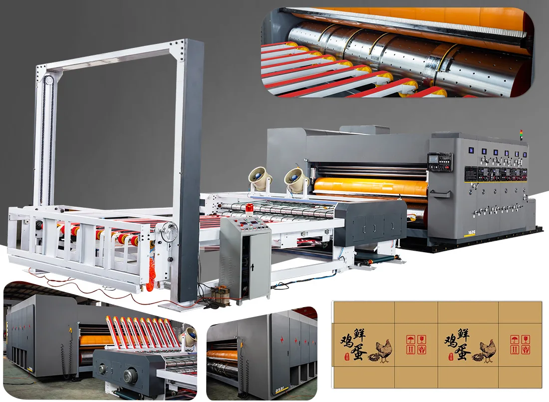 Corrugated Box Printing Machine with Long Life Knives and Chrome-Plated Feed Rollers