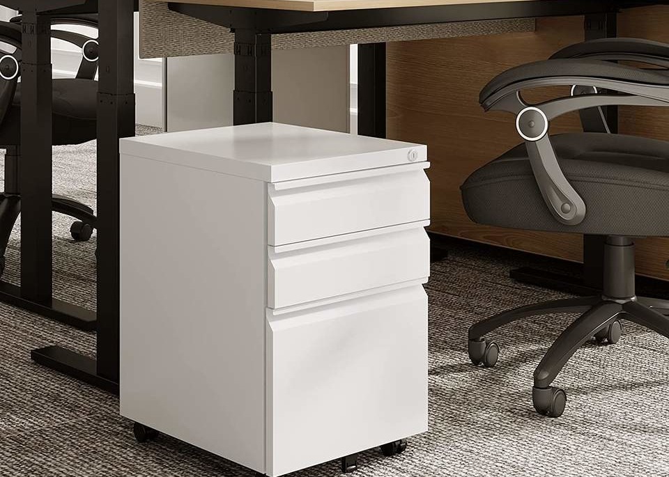 Customizable 3 Drawer Mobile Box File Pedestal Cabinet 0.6mm