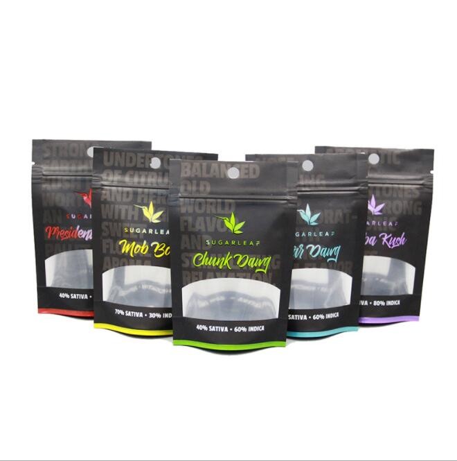 Food Mylar Stand Up Zipper Bags 100g Flat Bottom With Window FDA Certified