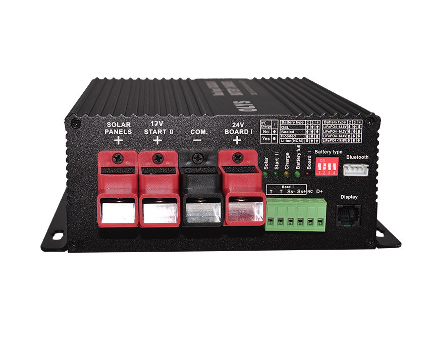 DC24V to 24V Dual input DC solar In-vehicle battery charger controller LCD display BT function