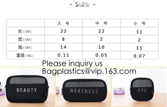 New Fashion Travel Makeup Brush Mesh Cosmetic Bag,Portable Canvas Travel Organizer Cosmetic Bag Toiletry Makeup Wash Bag