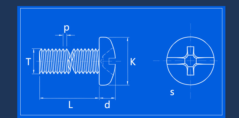Grade 8.8 Round Head Phillips Screw M2 Round Head Machine Screw Eleven Type