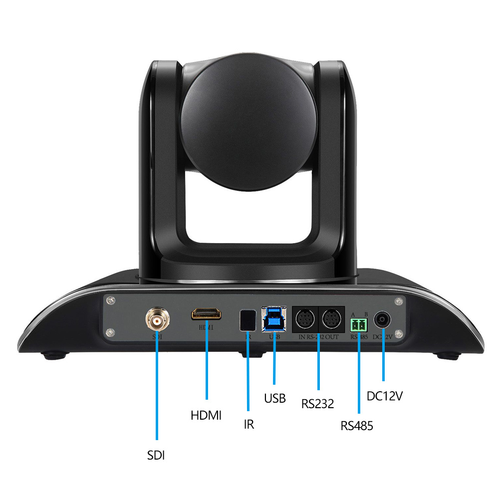 Tongveo HD1080p 60fps 20X Zoom PTZ Conference Camera USB HDMI 3G-SDI 3 Videa Outputs for Church Tele-Education Healthcare (20X Zoom TEVO-VHD20N)