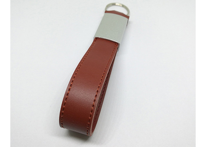 Red Usb 2.0 Flash Drive , Customized 16g Memory Stick Leather Material