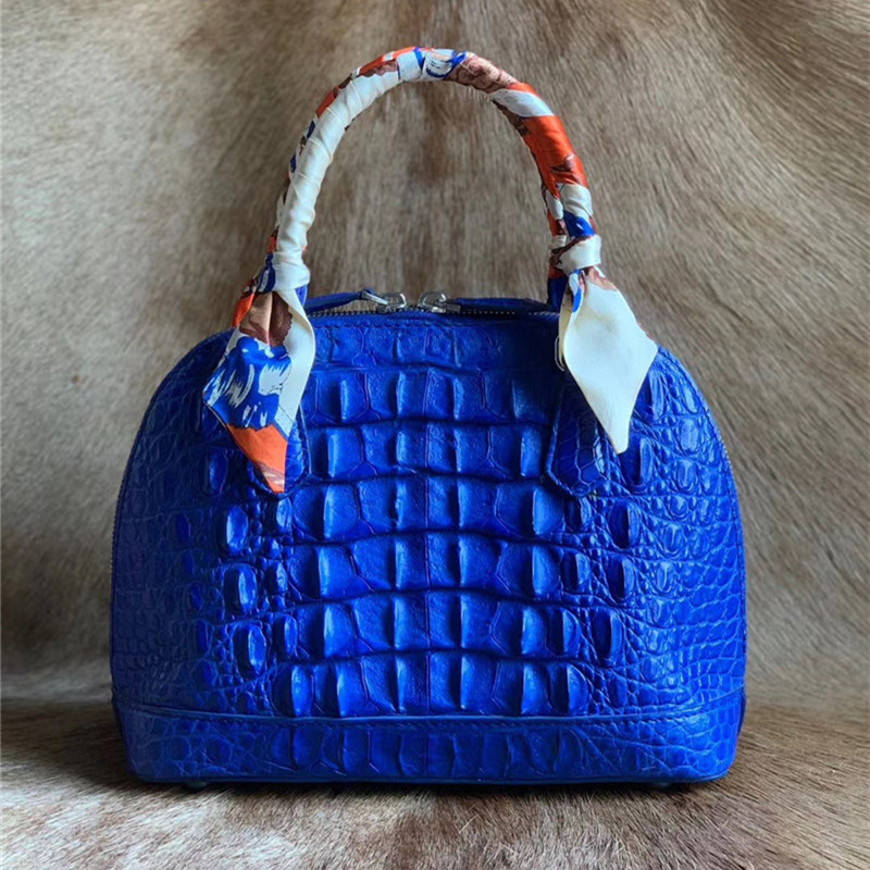 Authentic Exotic Crocodile Skin Women's Shell Purse Genuine Alligator Leather Female Handbag Lady Single Shoulder Bag