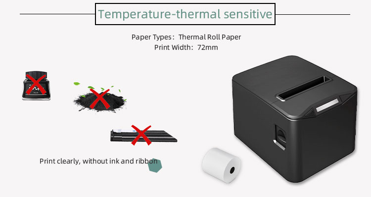 NO Private Mold 3 Inch 80mm Pos Printer Thermal Pos8370 Desktop 80mm Bluetooth Printer