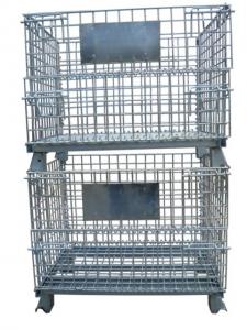 China stackable wire mesh folding storage box on sale