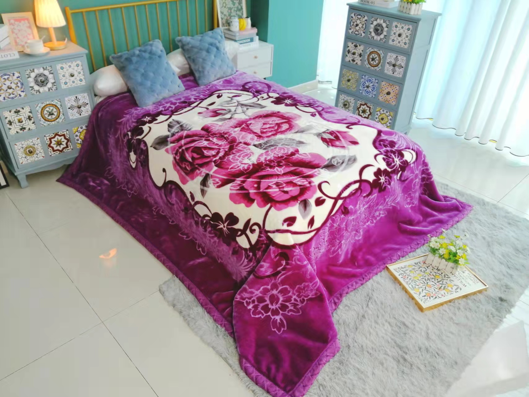 Upgrade Your Bedding with Customizable Cotton Filling Set and Super Soft Fluffy Blanket
