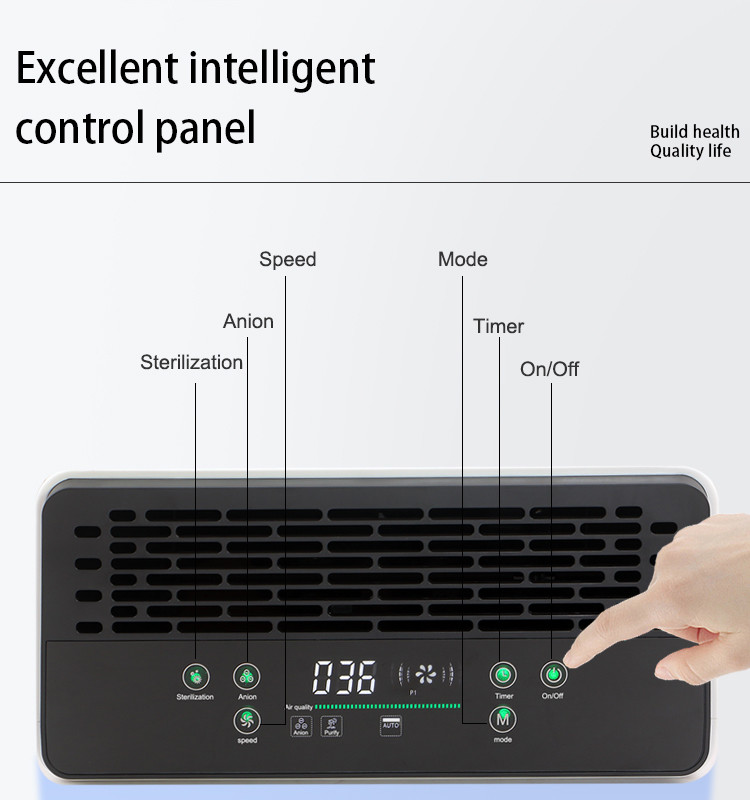 OEM UVC Disinfection 220V 40W Hepa Air Purifier Odor Remover
