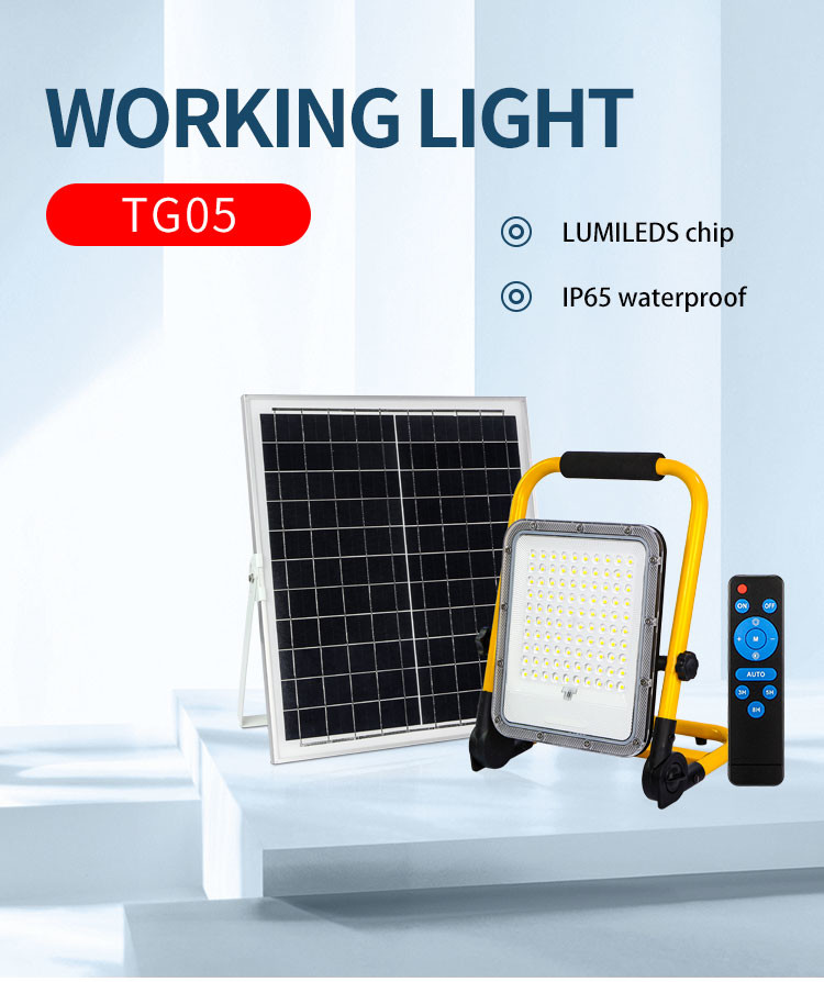 50W Portable LED Work Light 5000LM 4 Brightness Modes Adjustable Job Site Lights