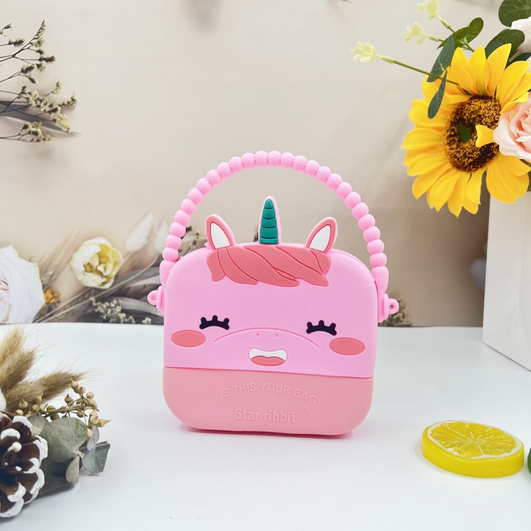 Unicorn Silicone Pencil Box Storage Organization Crossbody Bag Shoulder Handbag Christmas Birthday Gifts For Boys Girls