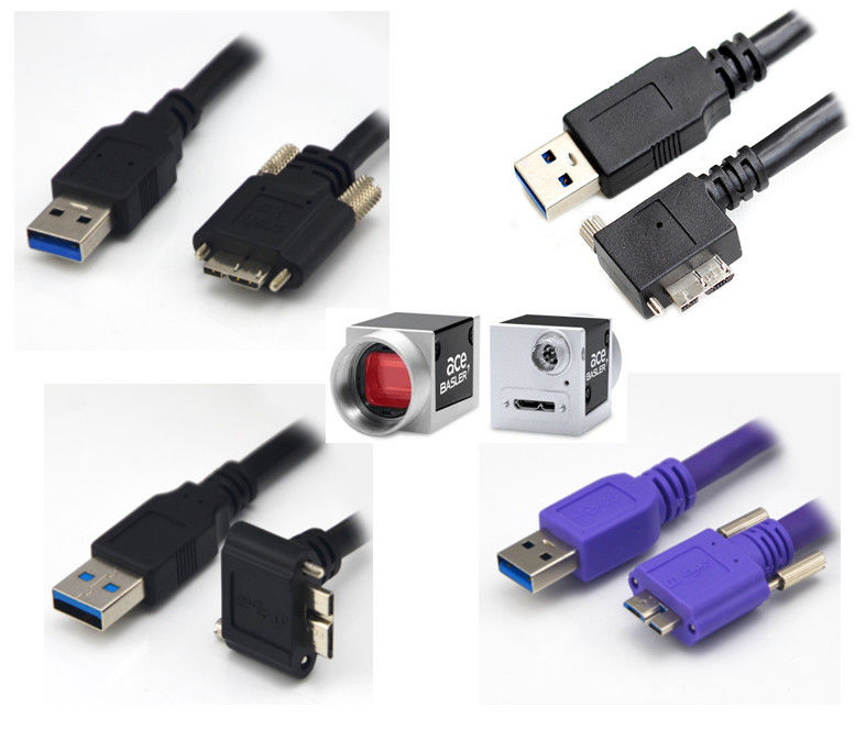 5M USB3 Vision Cable A/M To Micro B Left Angle With Locking Screws Cable