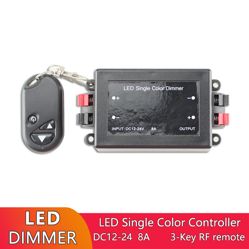 5050 LED Single Color Dimmer 12v 24v , 3 Keys Wireless LED Remote Dimmer Switch