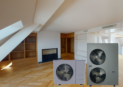 WIFI Controlled 240V EVI Split Heat Pump DC Inverter Residential Use
