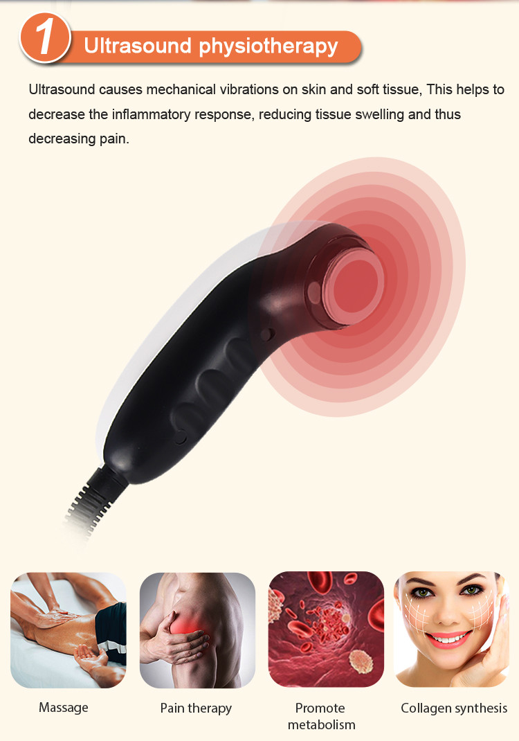 2 Handles Shockwave Ultrasound Physiotherapy Machine For Pain Treatment