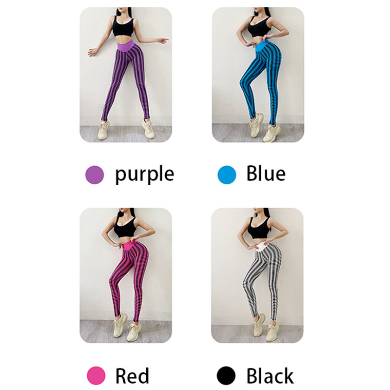 High Waisted Zebra Scrunch Butt Lifting Leggings Seamless with S M L Size