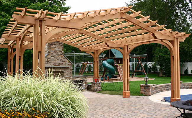 Modern Cantilever Pergola Patio Canopy 10x10 Deck Gazebo Customized