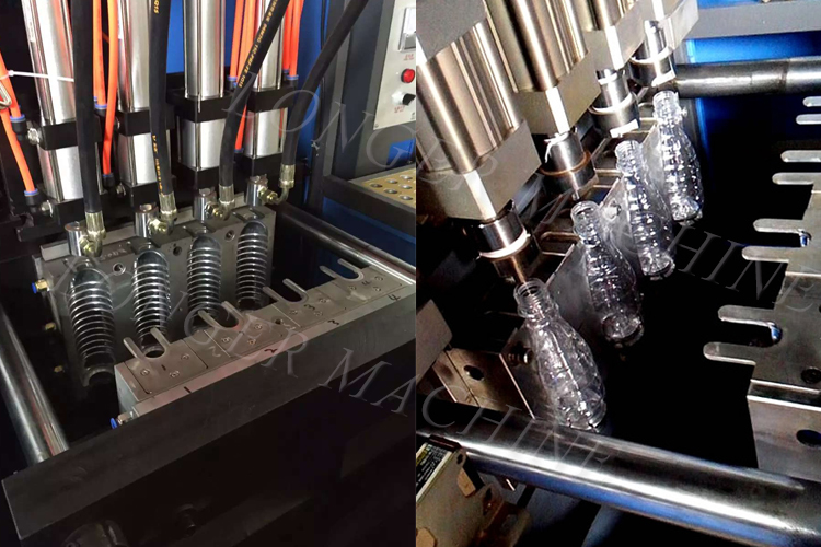 380V/50HZ Voltage 4 Mold PET Plastic Bottle Making Machine for Small Production Lines