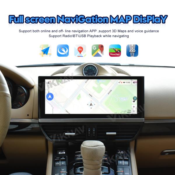 Viknav Car Radio For Porsche Cayenne (2011-2017) 12.3 inch Vehicle Stereo Carplay Multimedia Player GPS Navigation