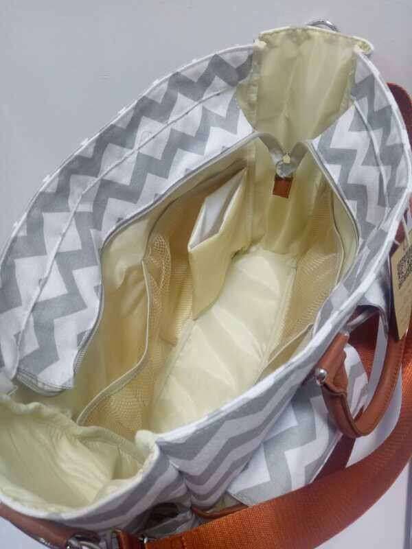Canvas Polyester Cotton Mummy Diaper Bag With Adjustable Stroller Strap