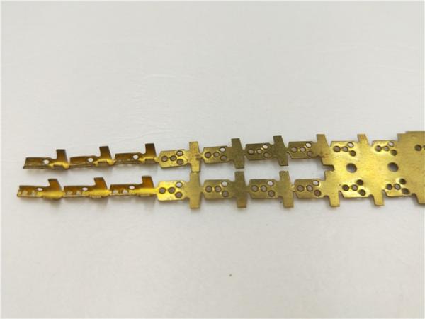Quality One Row Line Progressive Forming Brass Stamping Parts For Straight / Earthing Connection for sale