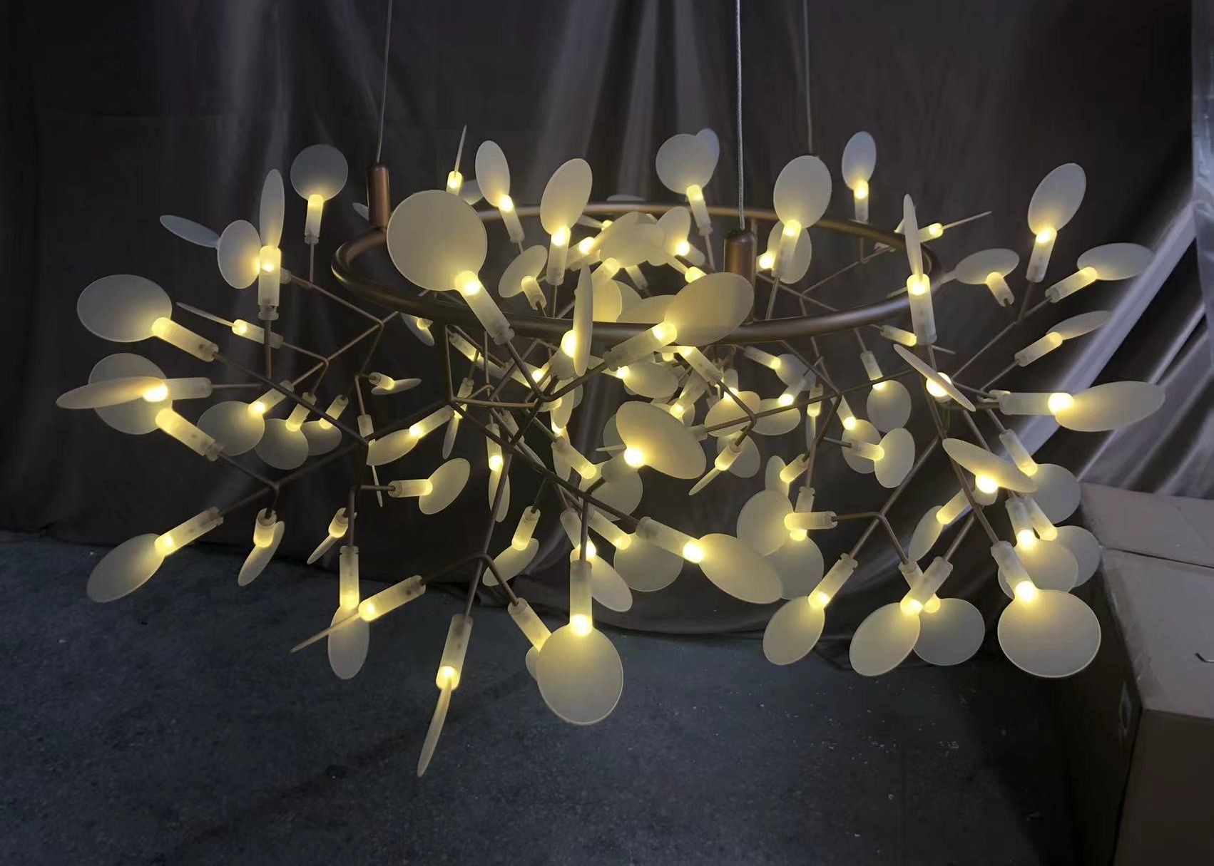Modern Restaurant Pendant Lamp Bedroom Lighting Suspension Tree Branch Led Hanging Lamp Firefly Chandelier