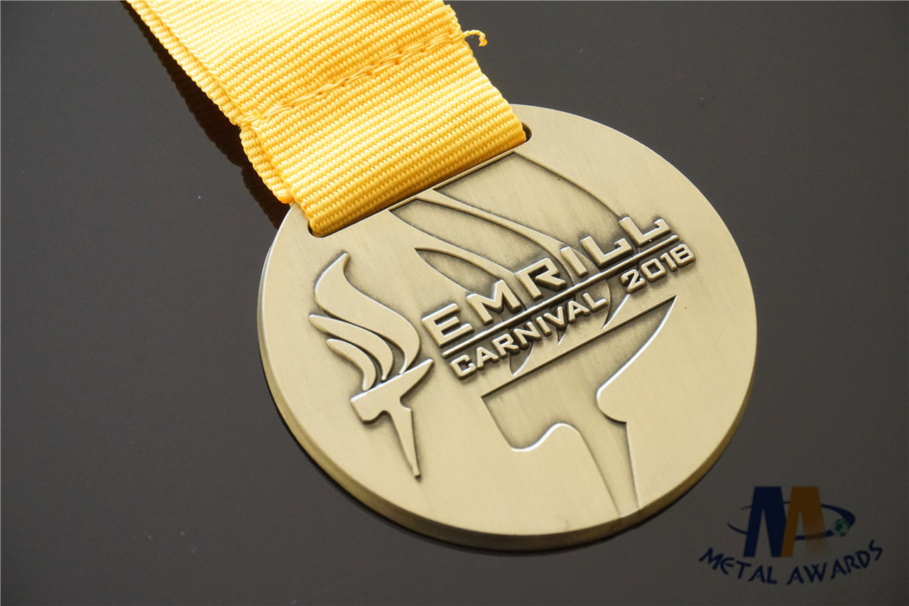 OEM Die Cast Torch Medals Antique Silver / Copper Eco - Friendly