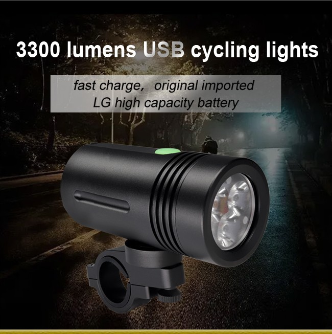 Rechargeable Cylindrical Bike LED Flashlight Waterproof Aluminum Material